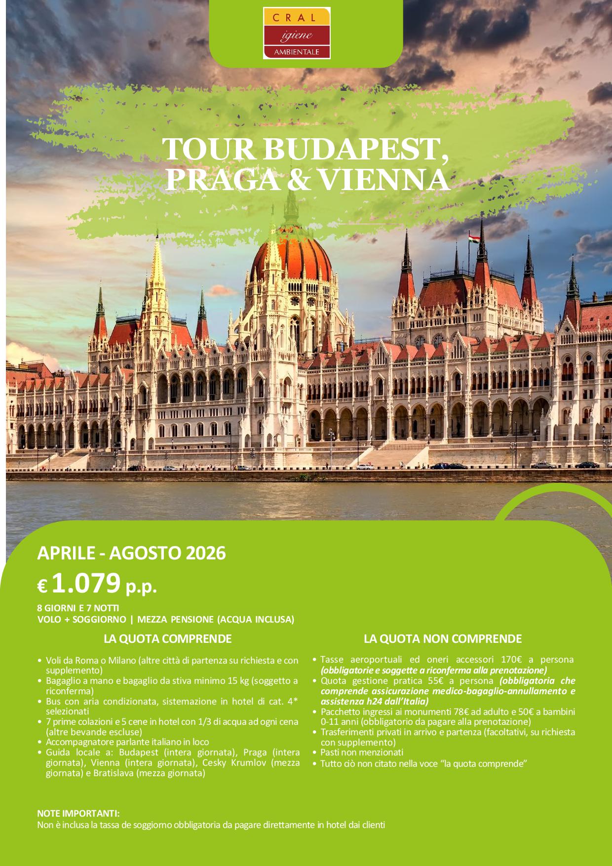 Tour Budapest Praga & Vienna